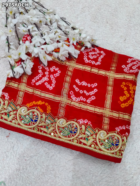 KcPc New Traditional Bandhani Gaji Silk Odhna Zardozi Highlights  MNL