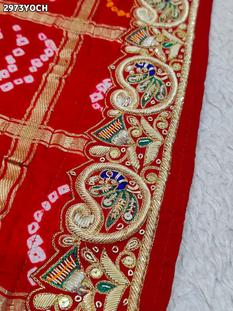 KcPc New Traditional Bandhani Gaji Silk Odhna Zardozi Highlights  MNL