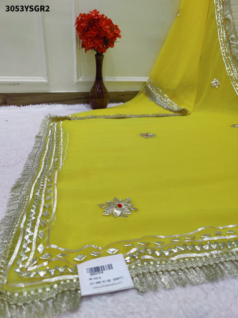 KcPc New Classic Pure Georgette Saree with Rich Gota Patti Embellishment  MHS