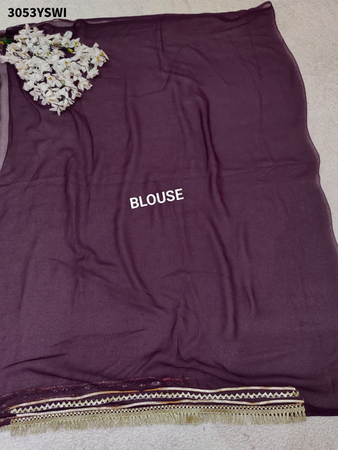 Gotapati work saree in wine colour