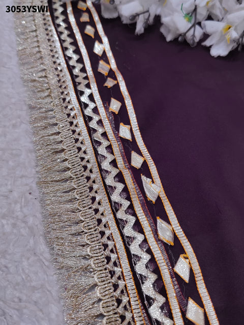 Gotapati work saree in wine colour