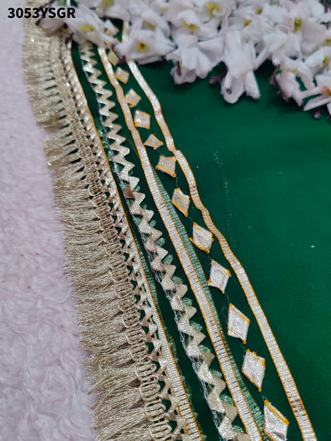 KcPc New Elegant Pure Georgette Saree with Handcrafted Gota Patti  MHS