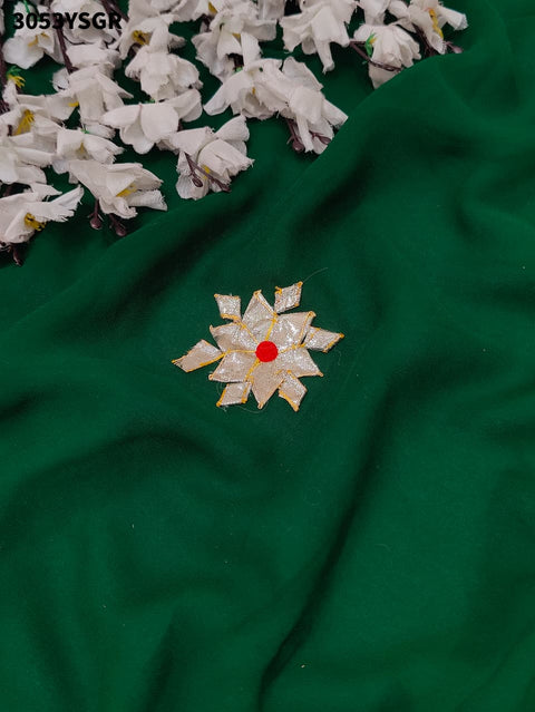 KcPc New Elegant Pure Georgette Saree with Handcrafted Gota Patti  MHS