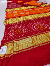 Pure Gaji Silk Traditional Bandhani Saree