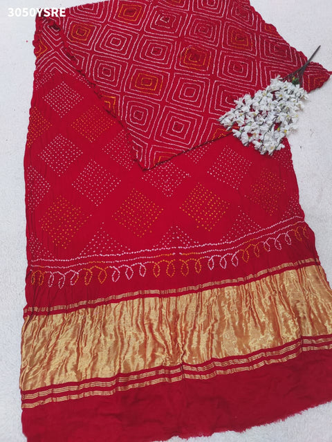 Pure Gaji Silk Traditional Bandhani Saree