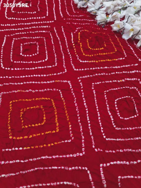 Pure Gaji Silk Traditional Bandhani Saree