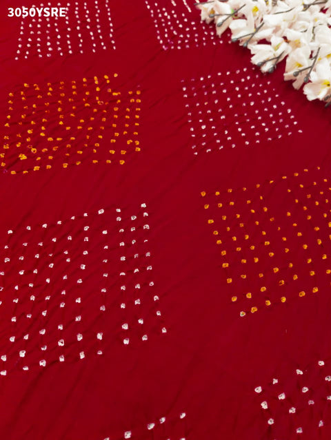 Pure Gaji Silk Traditional Bandhani Saree