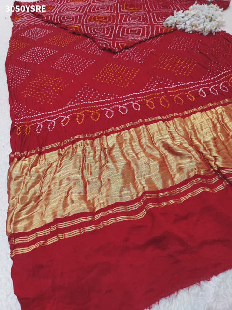 Pure Gaji Silk Traditional Bandhani Saree