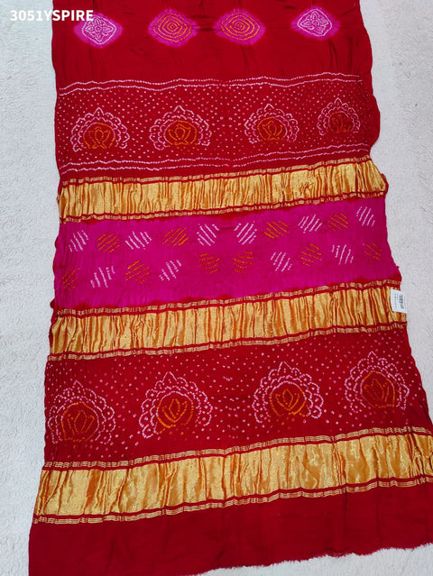 Pure Gaji Silk Traditional Bandhani Saree