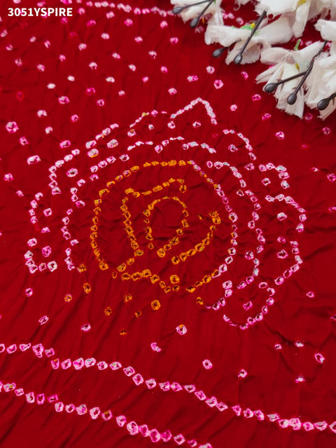 Pure Gaji Silk Traditional Bandhani Saree