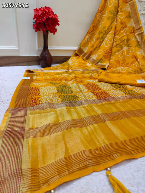 Pink and red saree with a flower pattern  and banarsi style