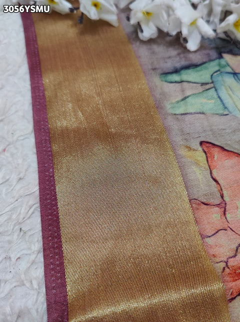 By Premium Munga Silk Saree with Kalamkari Design