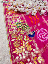 By New Luxury Gaji Silk Gota Patti Gharchola Dupatta Traditional Wear