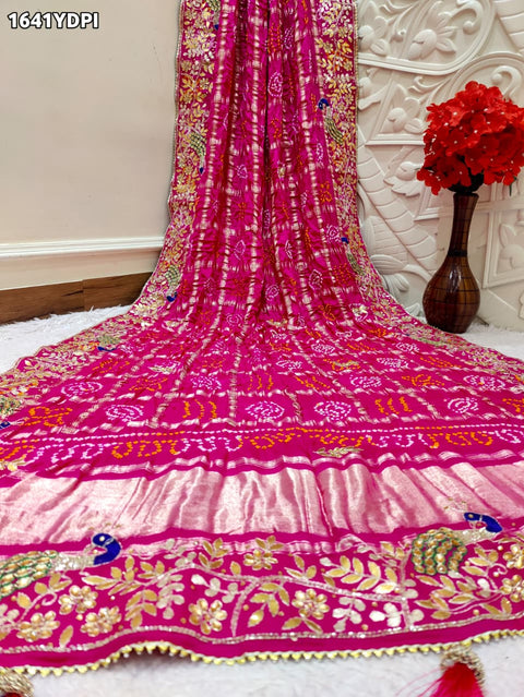 By New Luxury Gaji Silk Gota Patti Gharchola Dupatta Traditional Wear