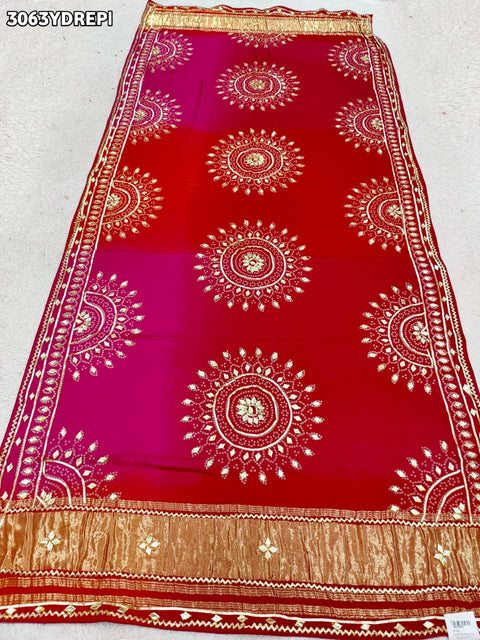 By Premium Gaji Silk Dupatta with Traditional Gotapatti Work
