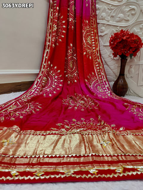 By Premium Gaji Silk Dupatta with Traditional Gotapatti Work