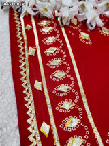 By Premium Gaji Silk Dupatta with Traditional Gotapatti Work
