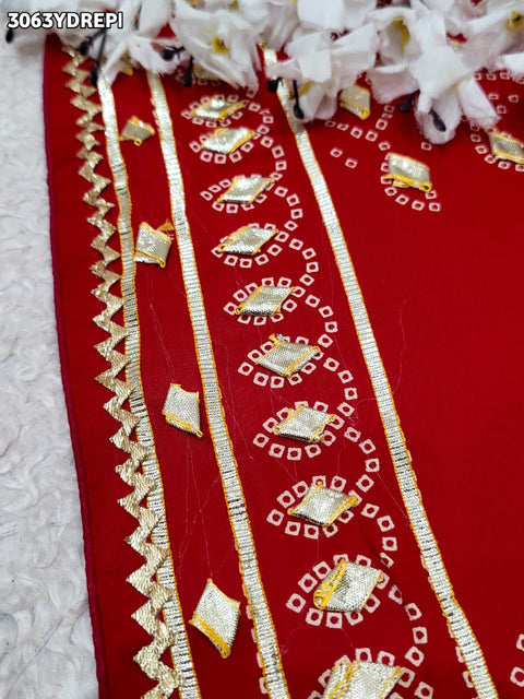 By Premium Gaji Silk Dupatta with Traditional Gotapatti Work