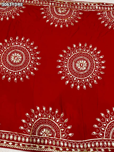 By New Gaji Silk Designer Dupatta with Gotapatti Work