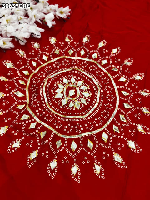 By New Gaji Silk Designer Dupatta with Gotapatti Work