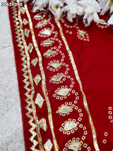 By New Gaji Silk Designer Dupatta with Gotapatti Work