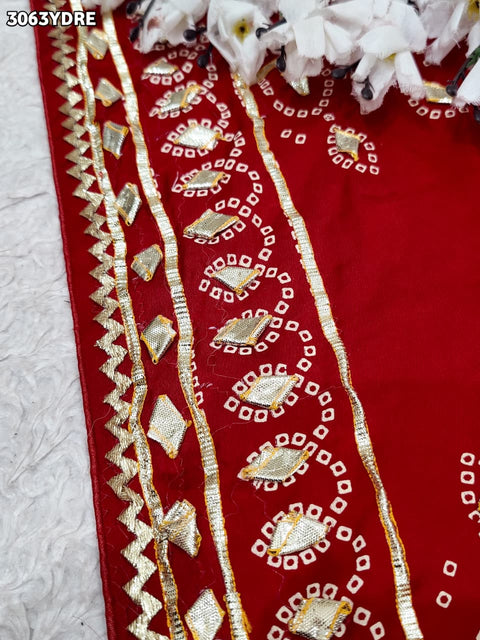 By New Gaji Silk Designer Dupatta with Gotapatti Work