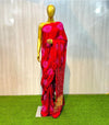 Red and pink Gaji Silk Bandhani Saree