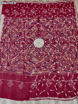 By New Elegant Ojariya Pila Chunri Bandhani Craft Zardoji Work for Traditional Occasions