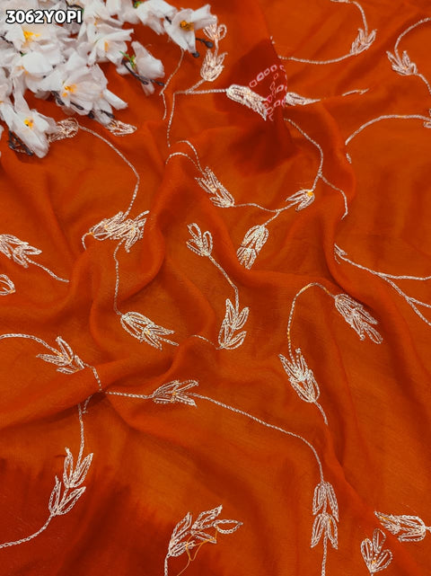 By New Elegant Ojariya Pila Chunri Bandhani Craft Zardoji Work for Traditional Occasions