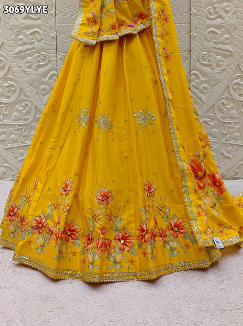 KcPc New Designer Crepe Silk Lehenga with Premium Gotapatti Work   MHS