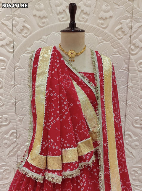 By Bandhani Style Lehanga With Wedding Wear