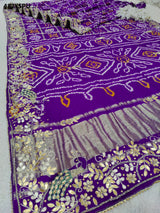By New Pure Gaji Silk Bandhani Saree with Ghatchola Heavy Gotapatti Work
