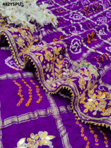 By New Pure Gaji Silk Bandhani Saree with Ghatchola Heavy Gotapatti Work