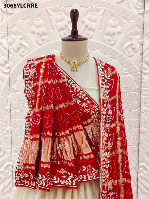 KcPc New Tissue Silk Jaipuri Lehenga with Gota Patti Hand Work  RTK