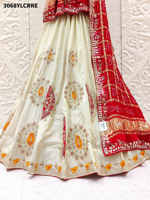 KcPc New Tissue Silk Jaipuri Lehenga with Gota Patti Hand Work  RTK