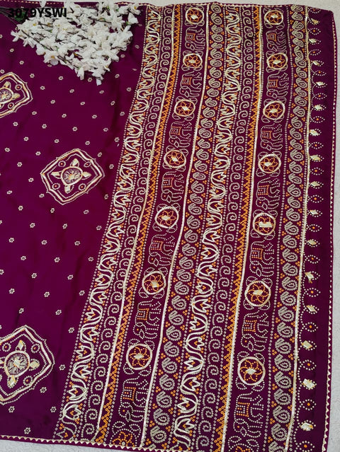 By Bandhani Saree with Elegant Gotapatti Work