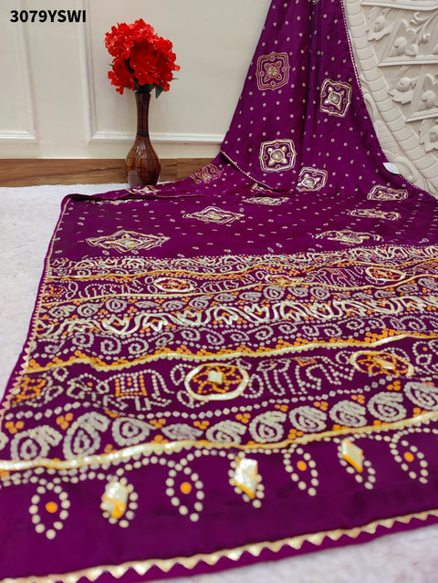 By Bandhani Saree with Elegant Gotapatti Work