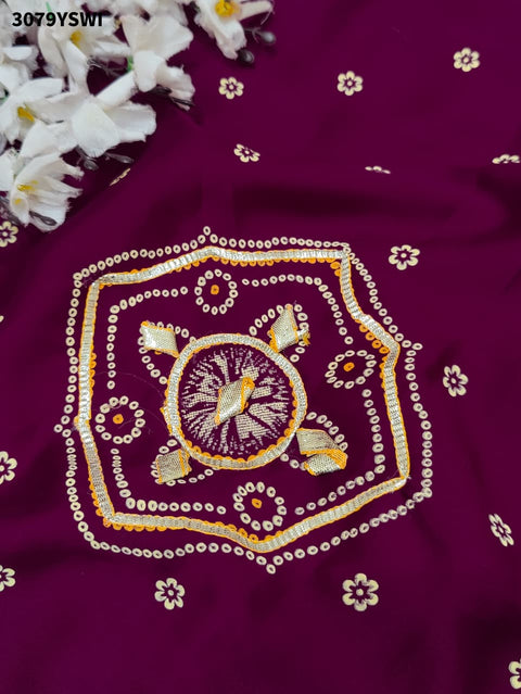 By Bandhani Saree with Elegant Gotapatti Work