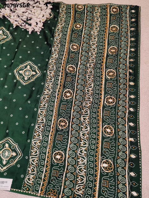 By Bandhani Saree with Elegant Gotapatti Work