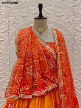 By New Bandhani Style Lehenga with Gotapatti Work Festive Wear Collection 
