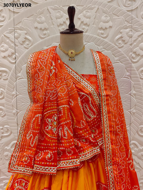By New Bandhani Style Lehenga with Gotapatti Work Festive Wear Collection 