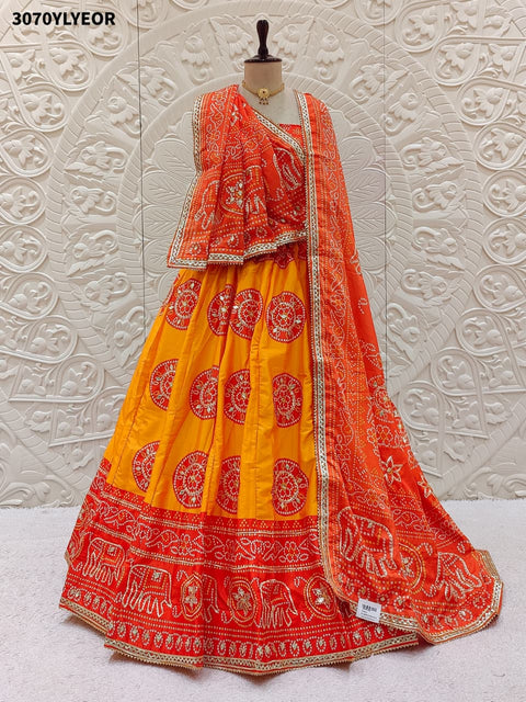 By New Bandhani Style Lehenga with Gotapatti Work Festive Wear Collection 