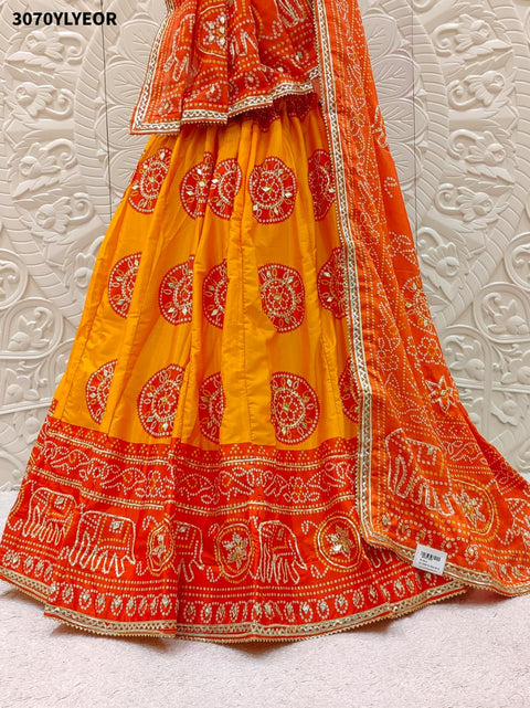 By New Bandhani Style Lehenga with Gotapatti Work Festive Wear Collection 