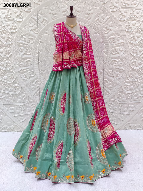By Jaipuri Style Lehenga With Gotapatti Hand Work 