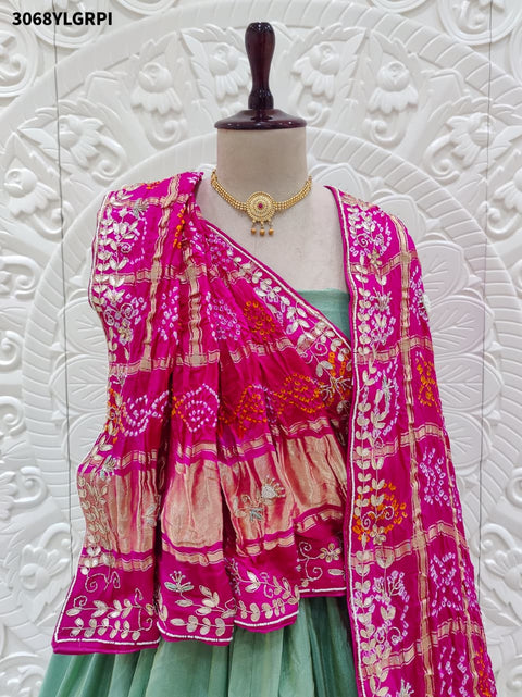 By Jaipuri Style Lehenga With Gotapatti Hand Work 