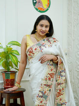 KcPc New Premium Tussar Tissue Saree with Elegant Embroidery WorkPAL