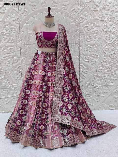 By New Premium Banarasi Lehenga with Rich Zari Work
