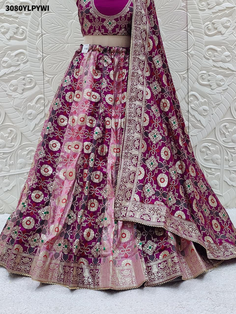 By New Premium Banarasi Lehenga with Rich Zari Work