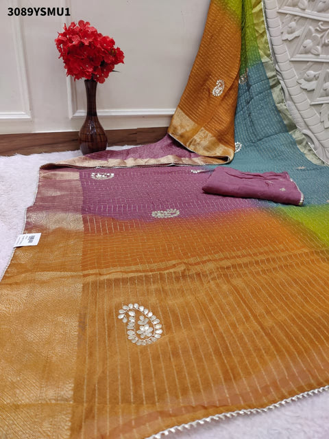 By Premium Banarasi Organza Saree With Festive Wear