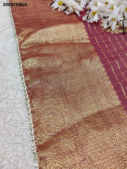 By Premium Banarasi Organza Saree With Festive Wear